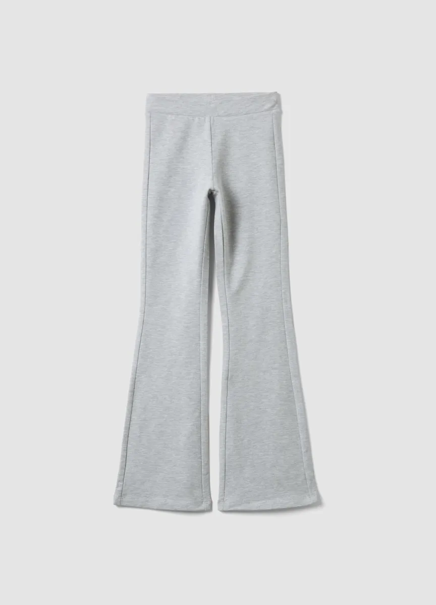 Leggings grigi flare in cotone elasticizzato