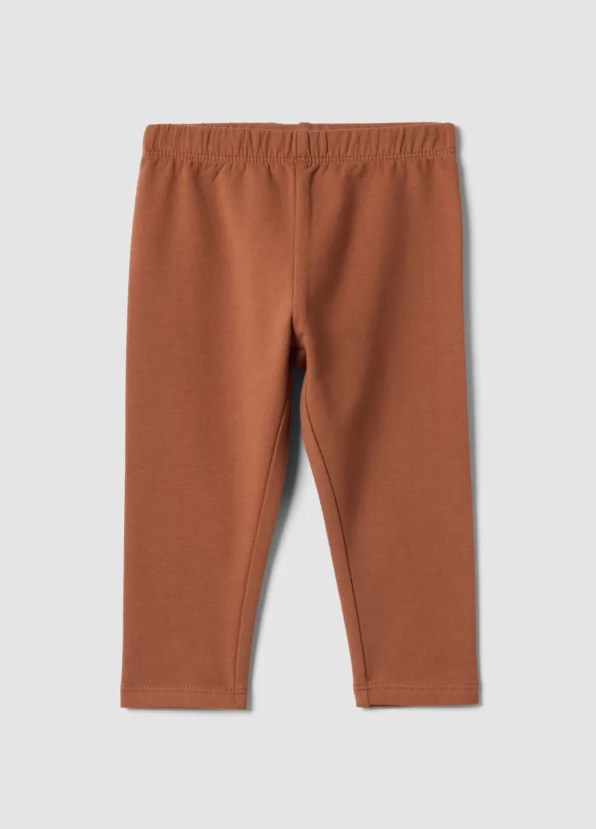 Leggings marroni in cotone organico elasticizzato