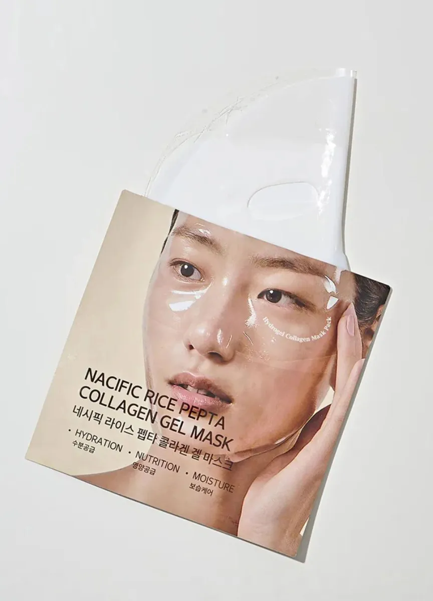 Maschera in idrogel - estratto di riso, complesso peptidico e collagene idrosolubile - Skincare Coreana