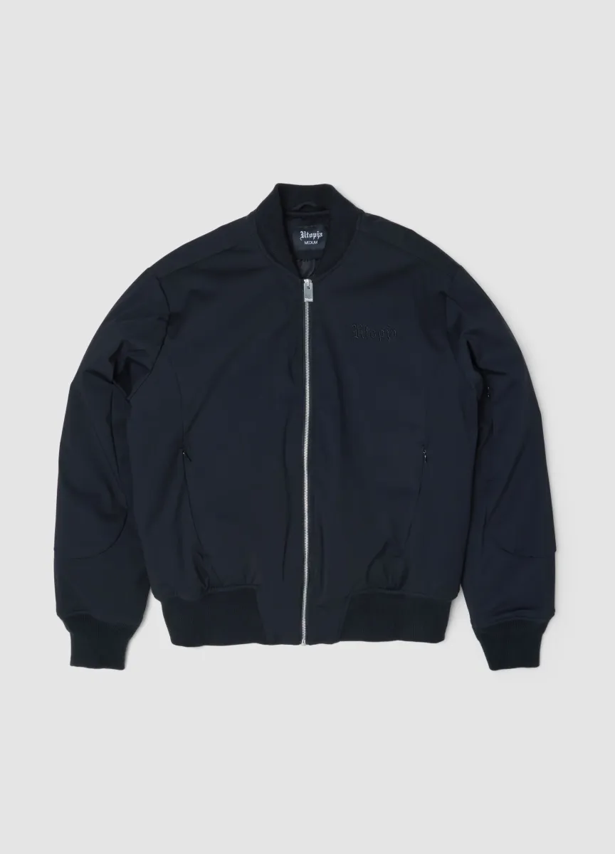 Nylon Bomber Jacket Black