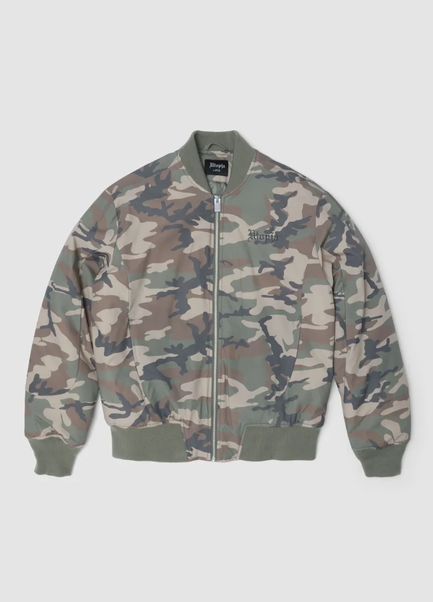 Nylon Bomber Jacket Camo