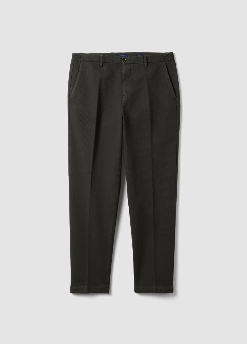 Pantaloni chino marroni in cotone e modal elasticizzato