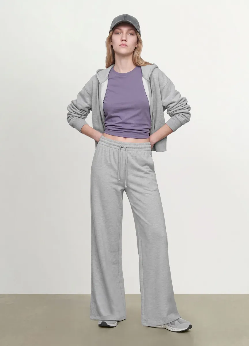 Pantaloni jogger grigi baggy fit in puro cotone