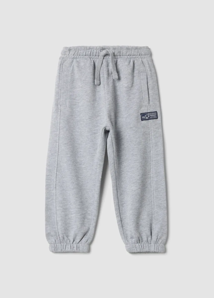 Pantaloni jogger grigi in puro cotone organico