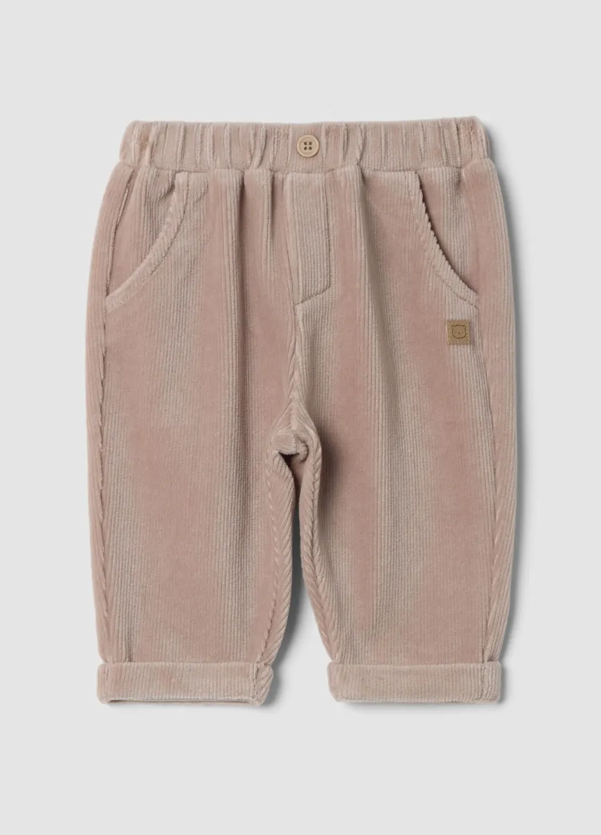 Pantaloni marroni in misto cotone organico