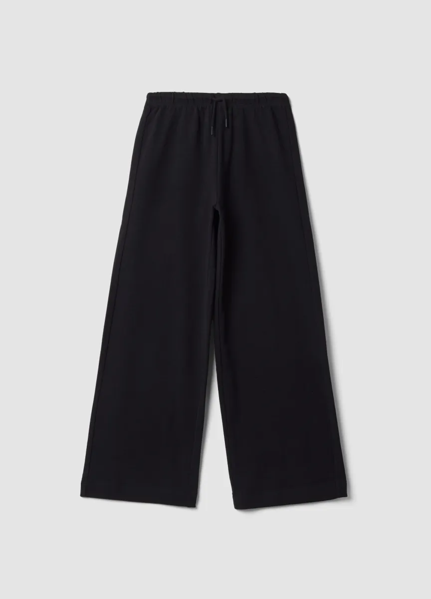 Pantaloni neri culotte in puro cotone