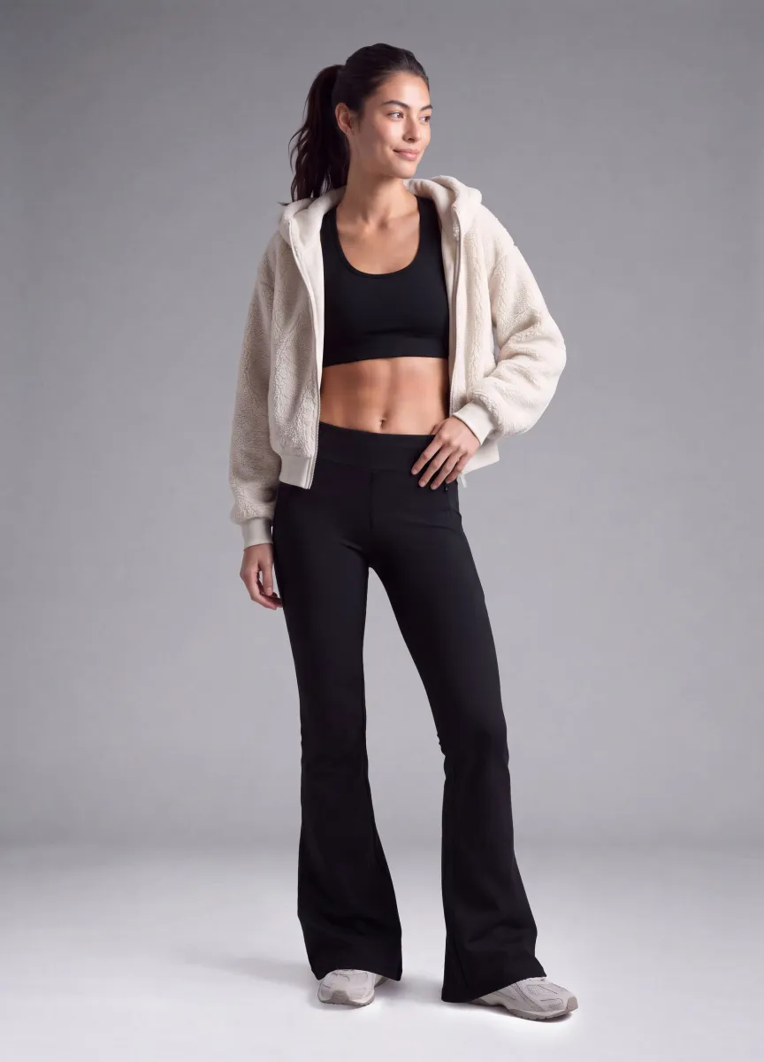 Pantaloni neri flare in tessuto elasticizzato ALTAVIA STUDIO