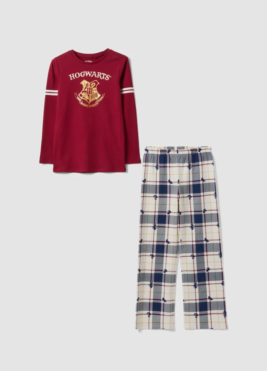 Pigiama rosso in puro cotone organico a tema Harry Potter per bambina