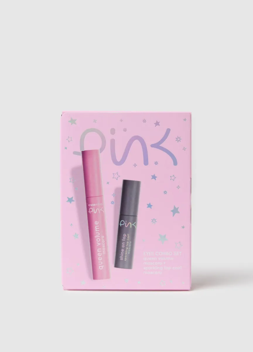 Pink Kit mascara queen + top coat shine on top