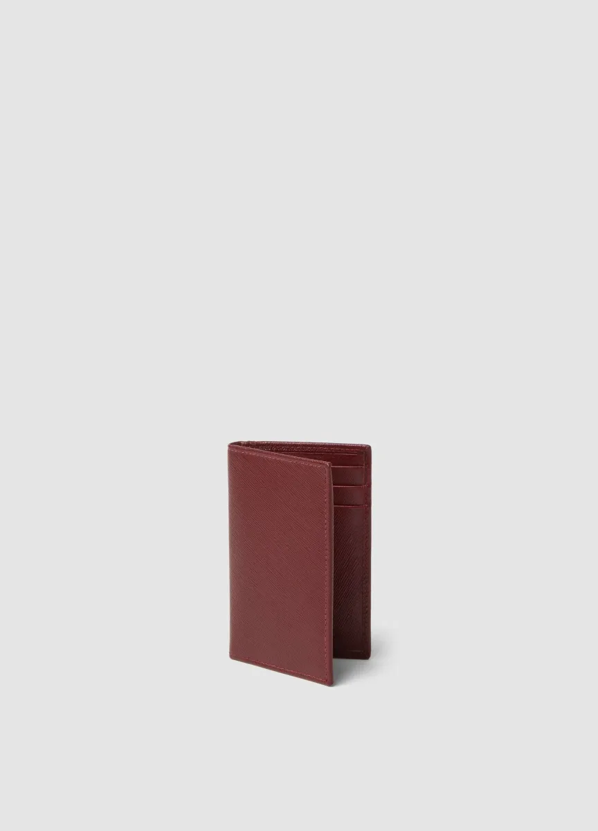 Portafoglio rosso in vera pelle