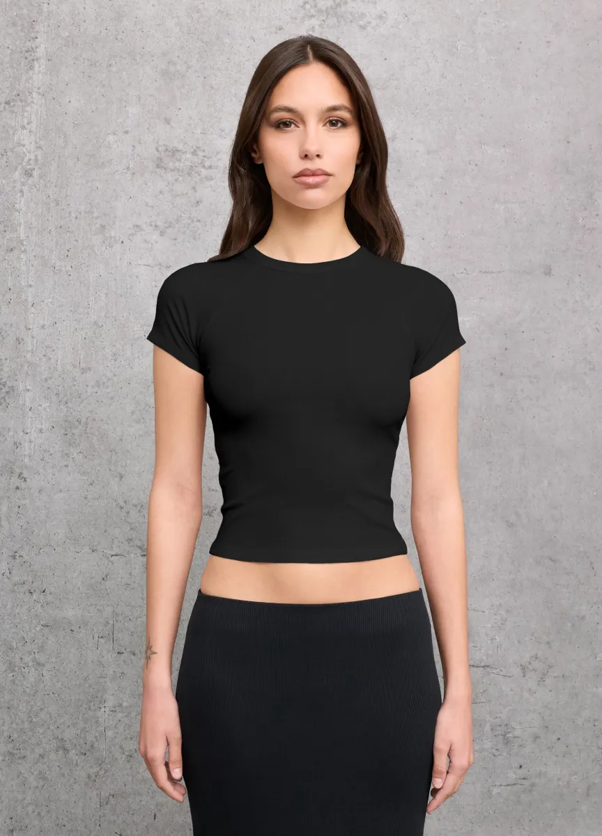 Ribbed Perfect T-shirt Black
