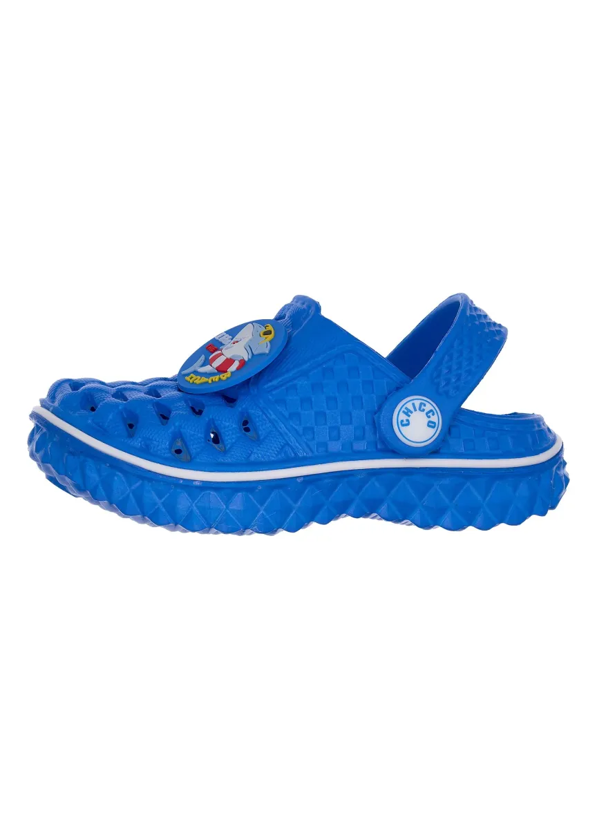 Sandali blu da bambino con applicazione di squalo