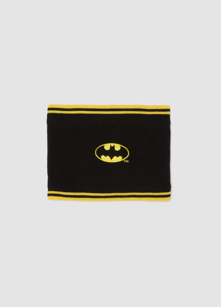 Scaldacollo nero e giallo con stampa Batman