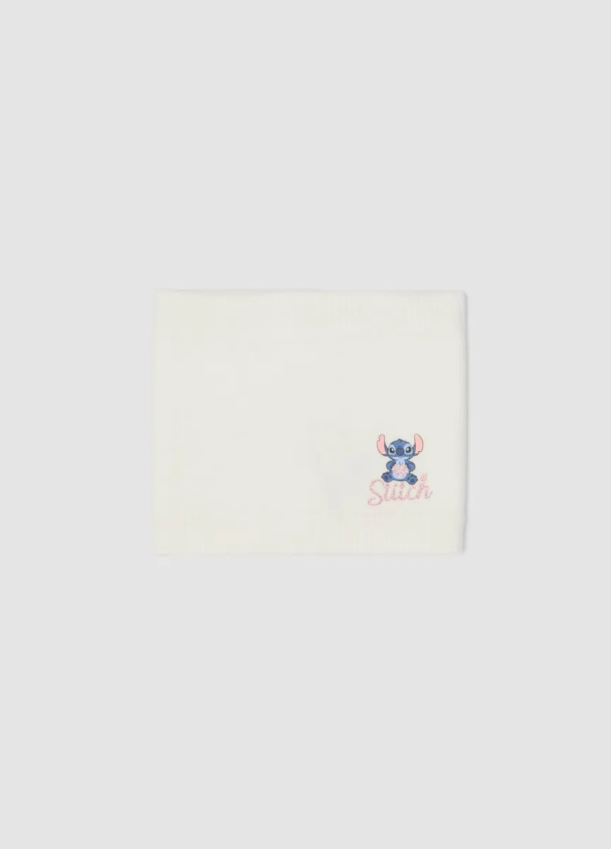Sciarpa bianca con stampa Stitch