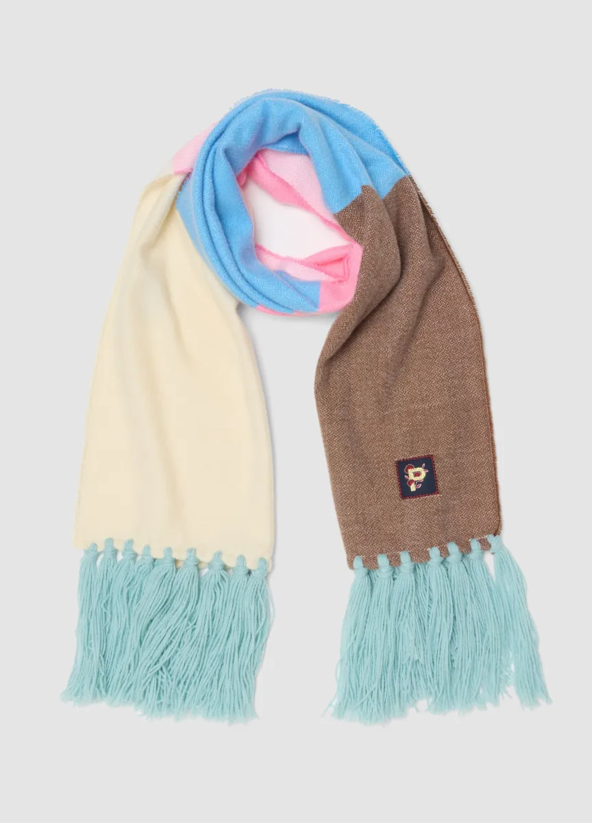 Sciarpa multicolor con frange