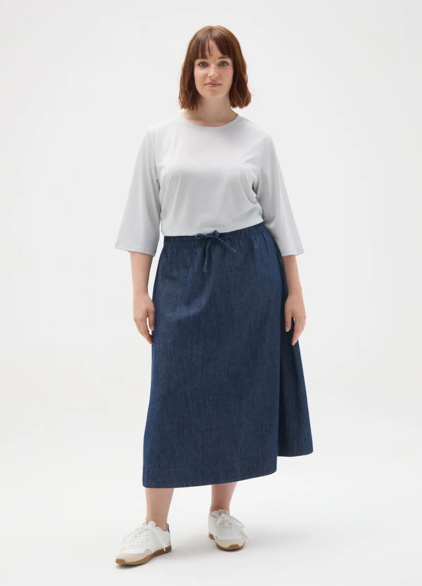 T-shirt in tessuto elasticizzato grigia regular fit