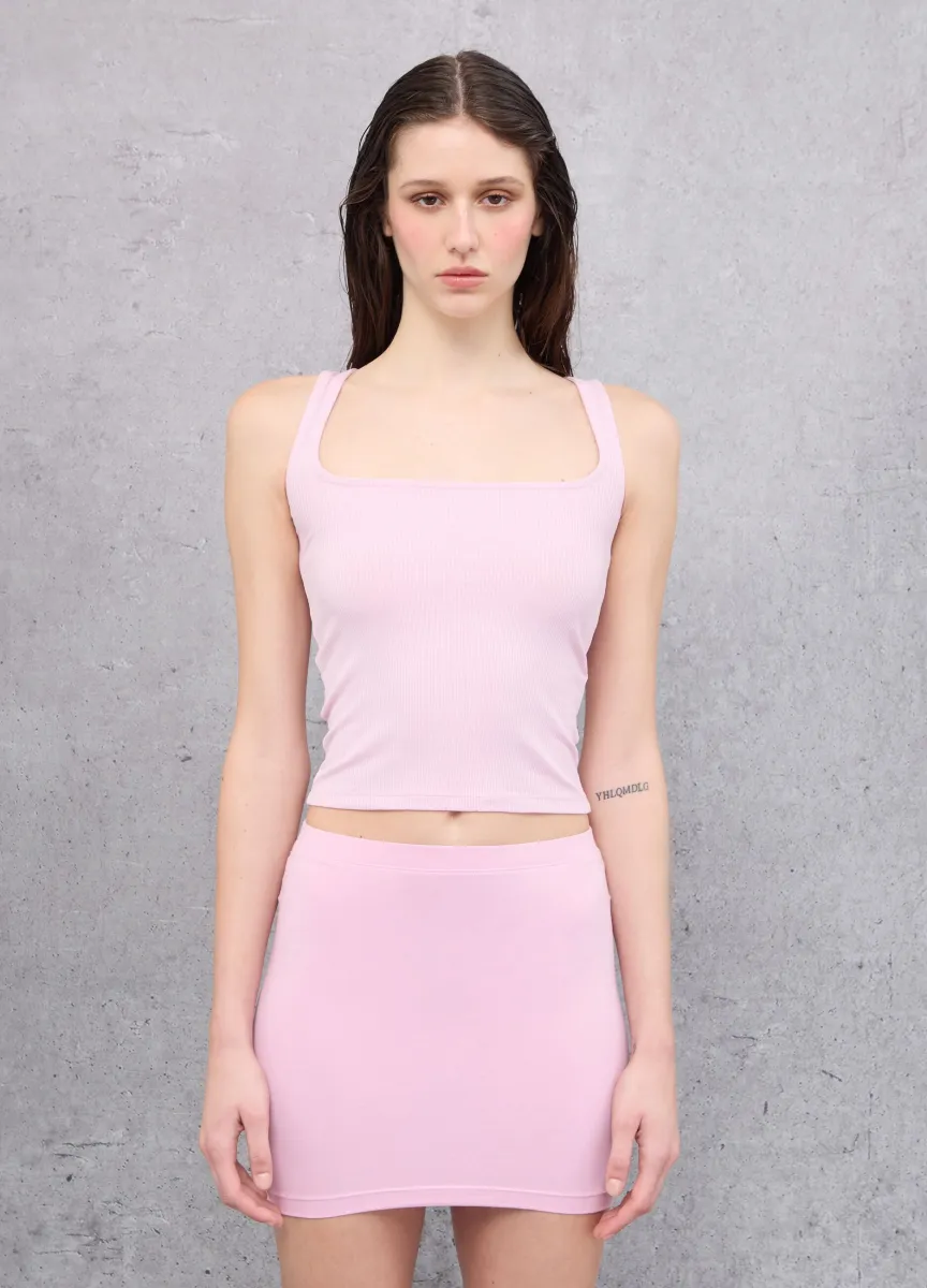 Tank Top Square Neck Pink