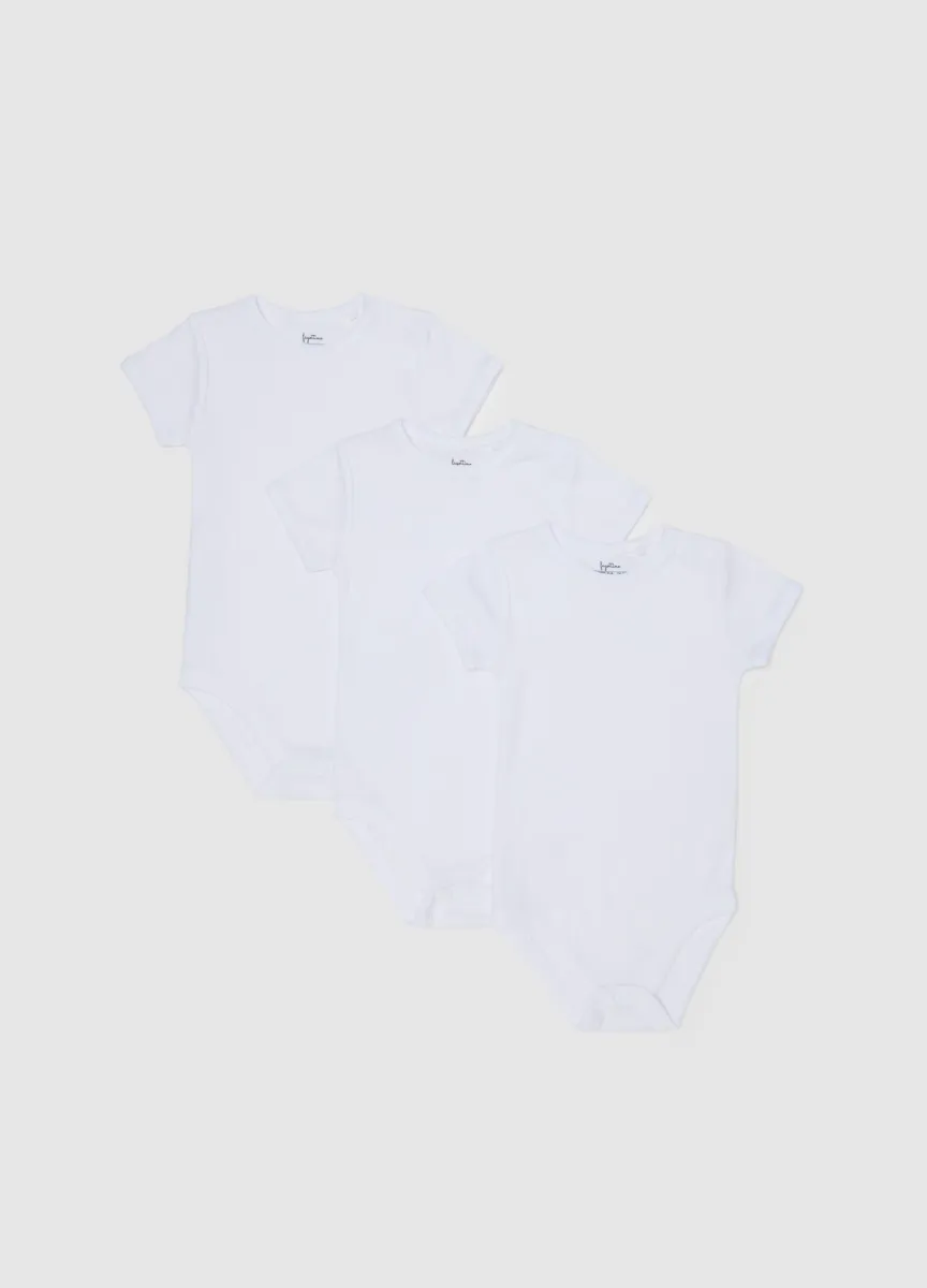 Tripack body bianchi da neonato in puro cotone