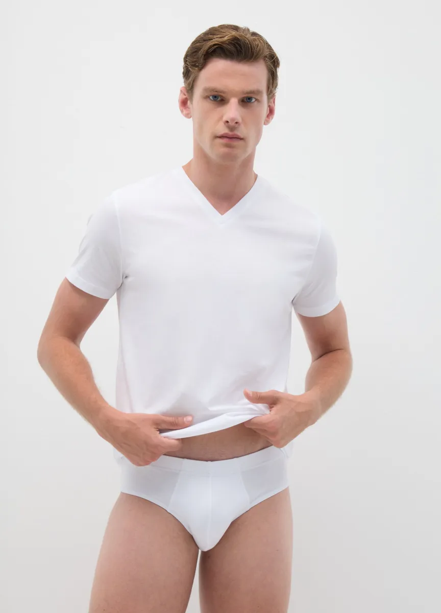 Tripack di slip in cotone bianchi