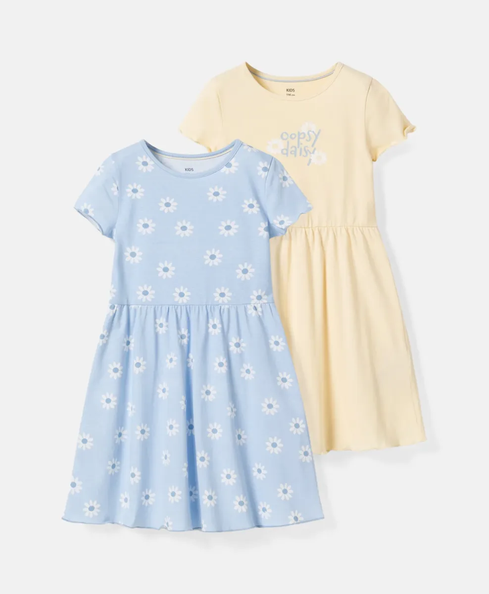 Abiti da bambina 100% cotone confezione da 2