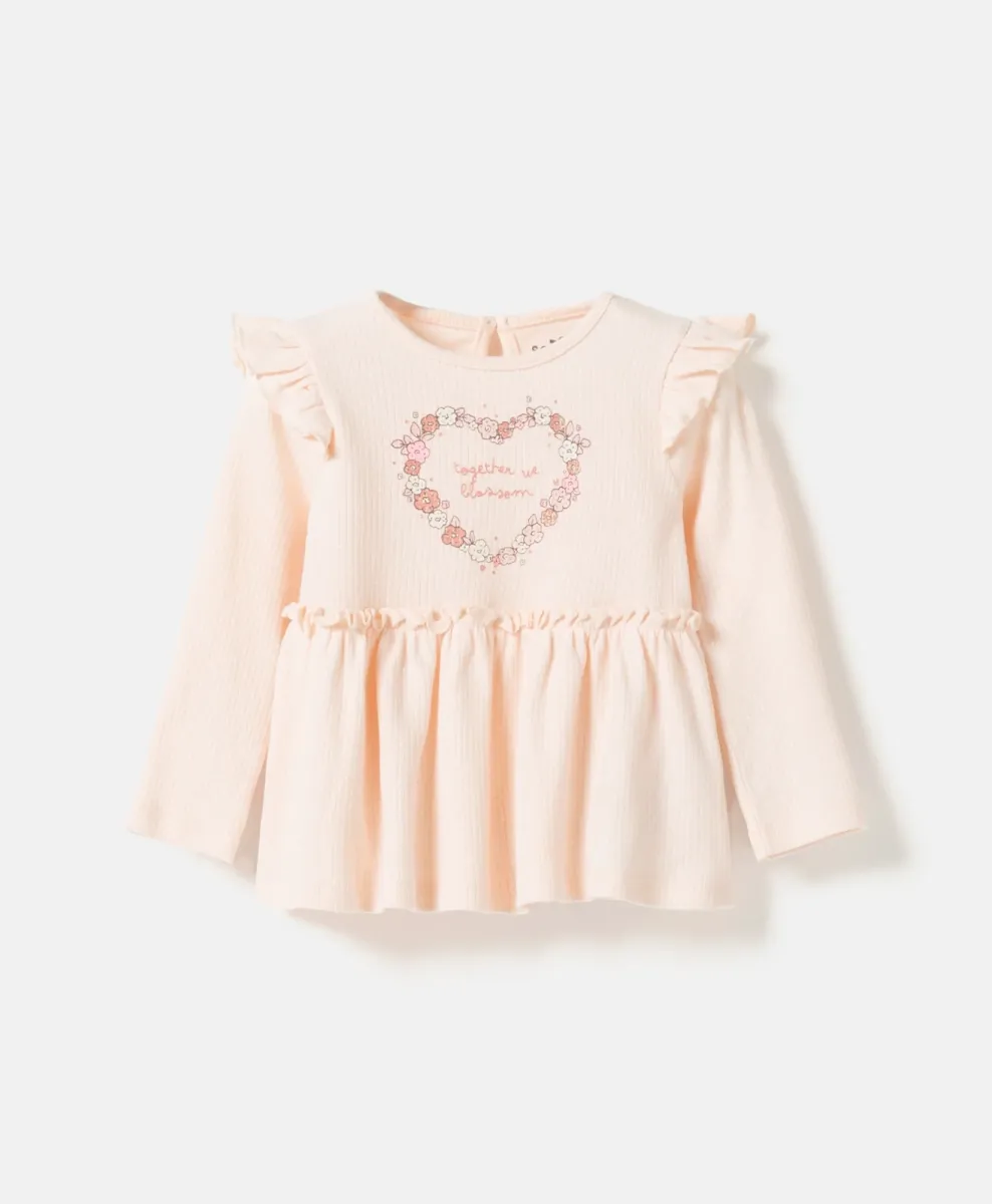 Blusa con volant da neonata