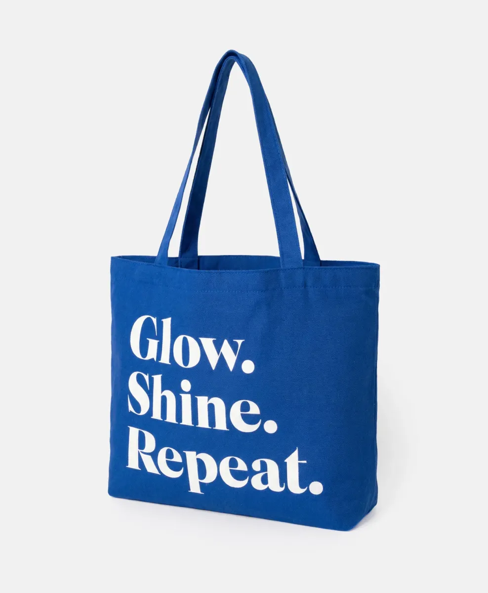Borsa blu con slogan