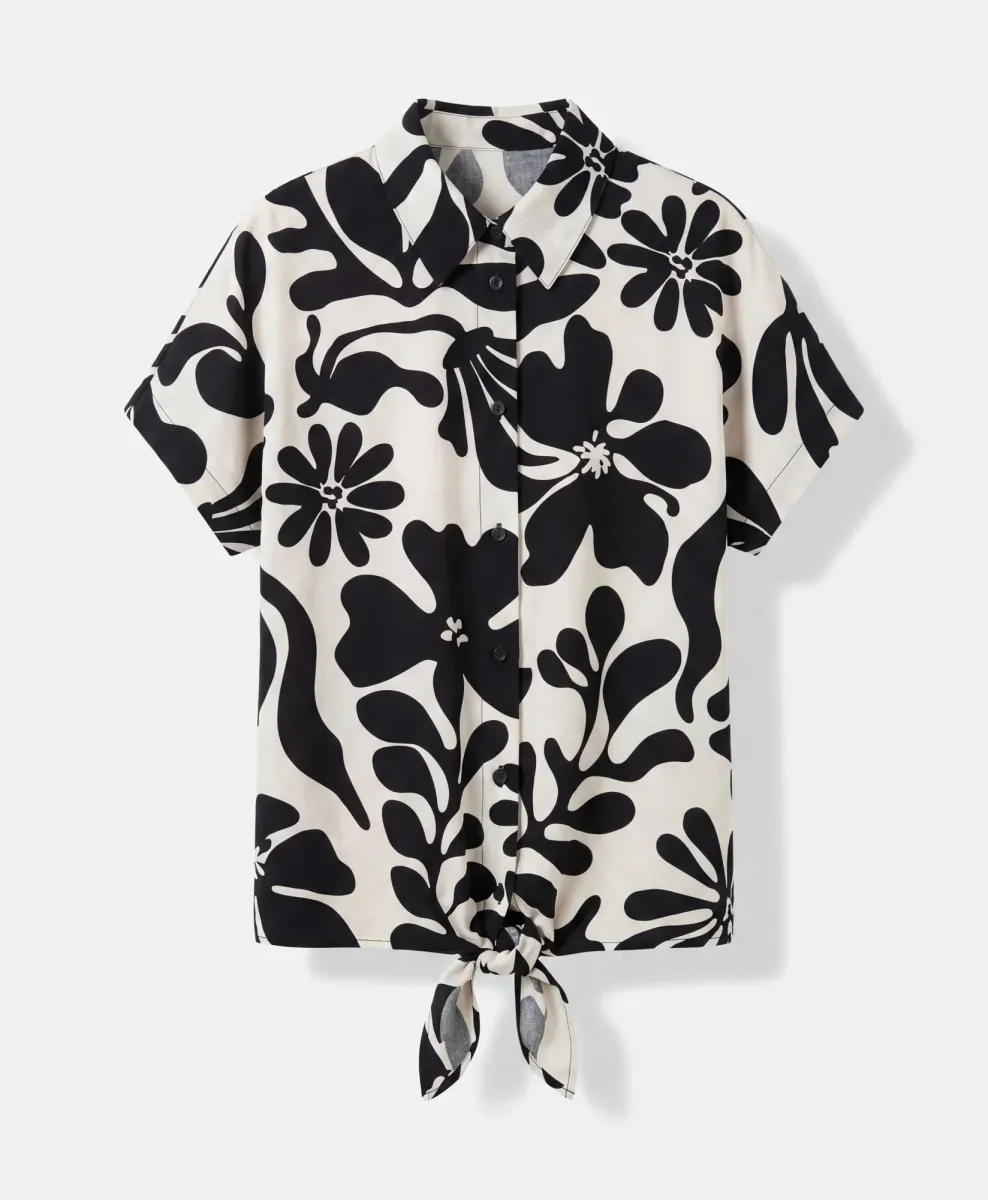 Camicetta beige floreale da donna
