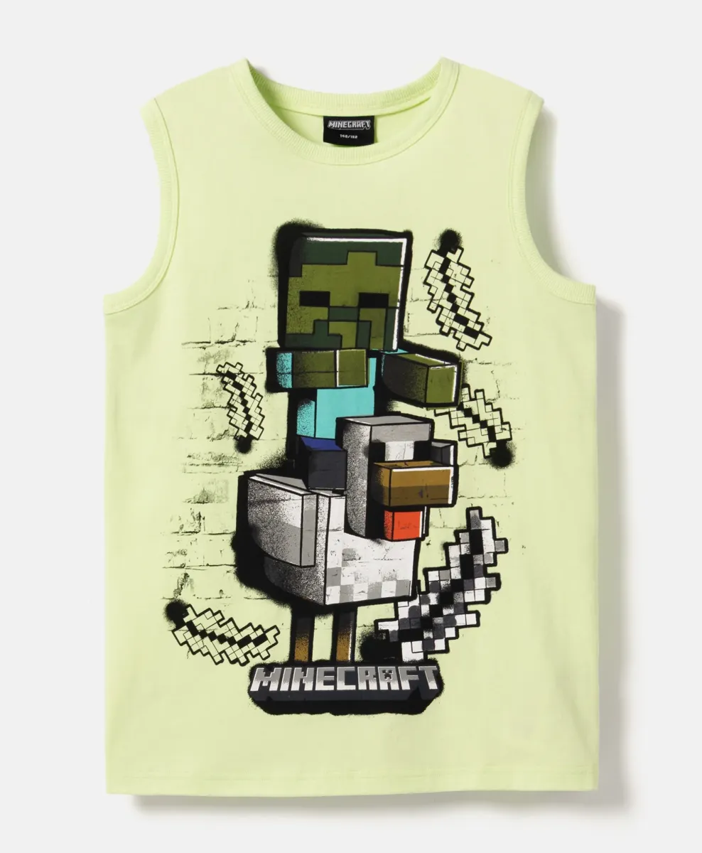 Canottiera da bambino Minecraft 100% cotone