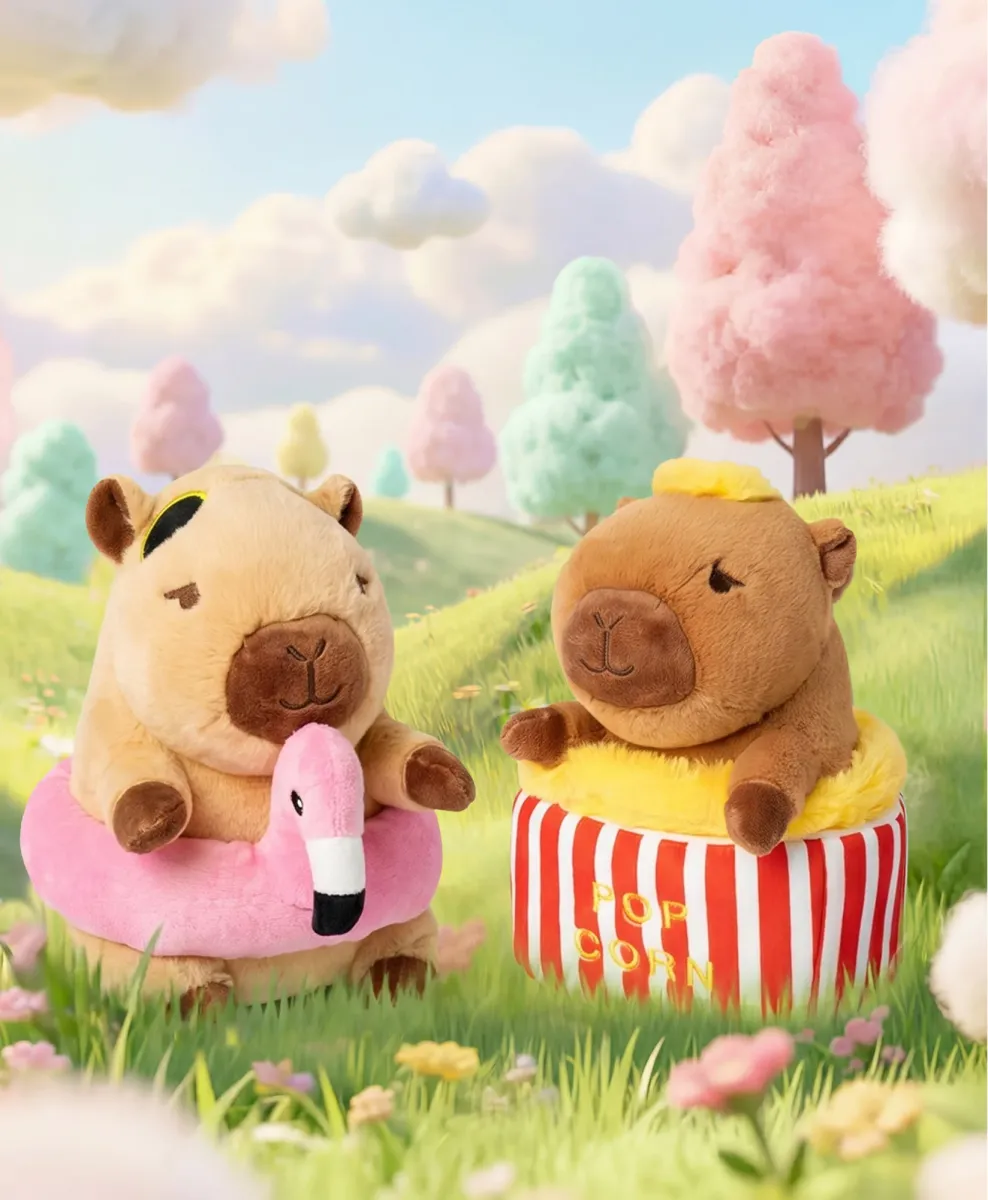 Capibara peluche con popcorn