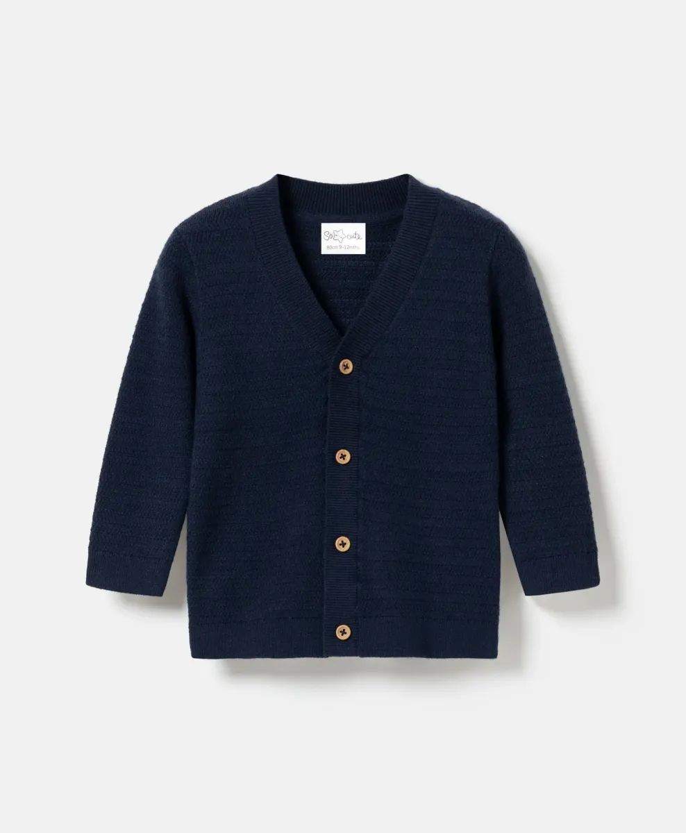 Cardigan blu navy da neonato