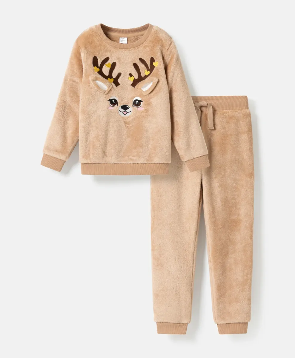 Completo soffice da bambina con felpa e pantaloni