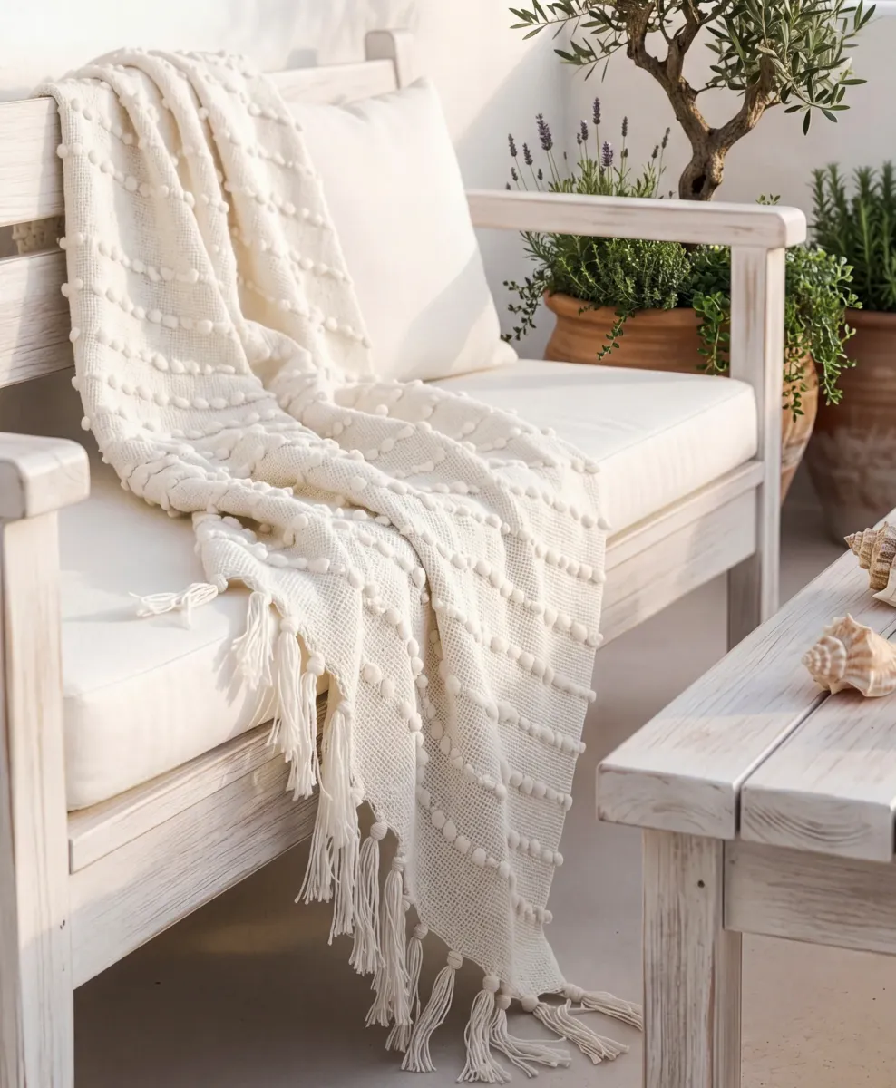Coperta in mussola bianca