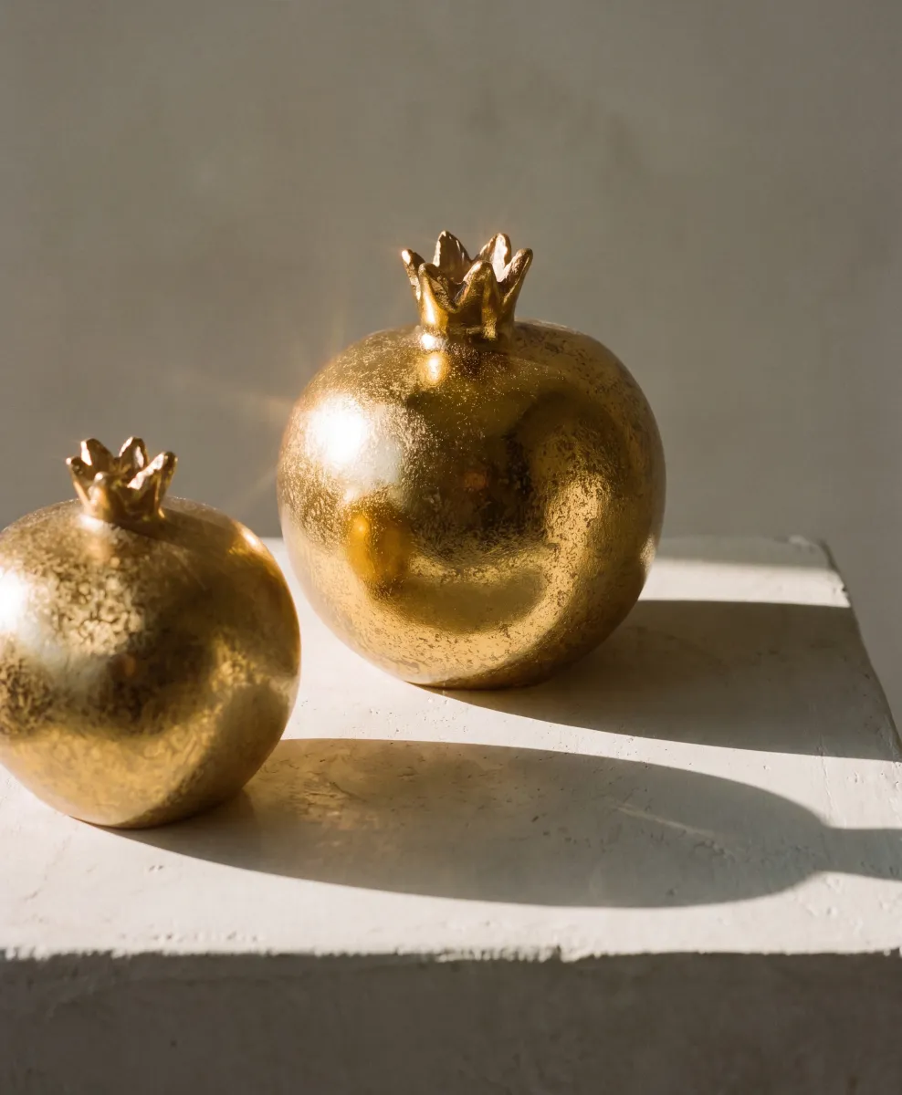 Frutti decorativi dorati