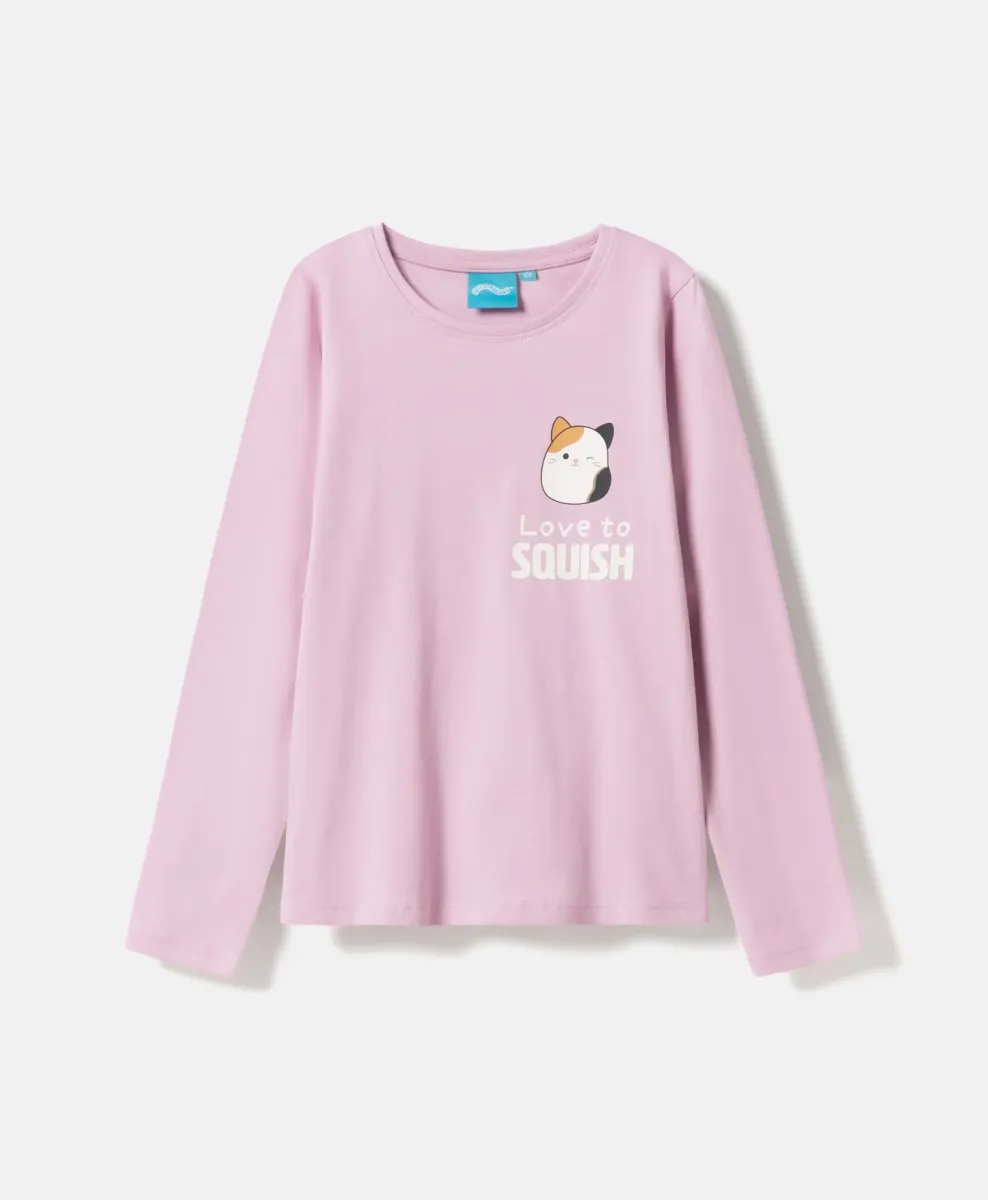 Maglia da bambina Squishmallows a maniche lunghe in 100% cotone