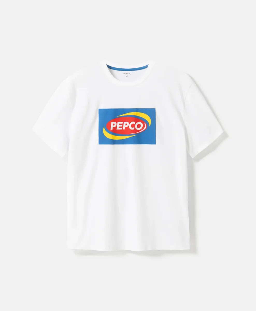 Maglietta unisex logo retrò Pepco 100% cotone