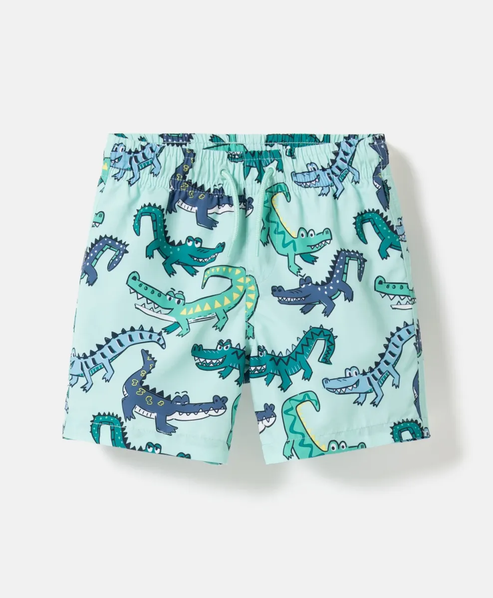 Pantaloncini bambino con stampa di coccodrilli