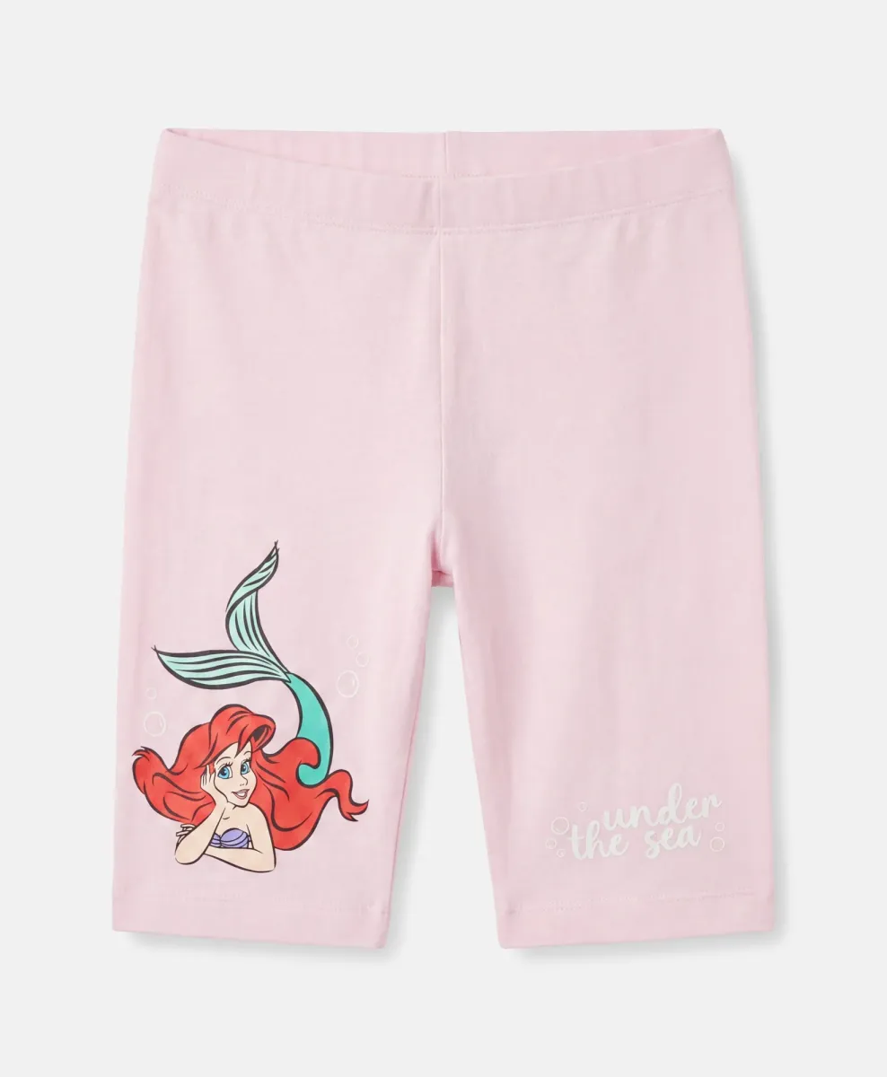 Pantaloncini da bambina rosa La Sirenetta