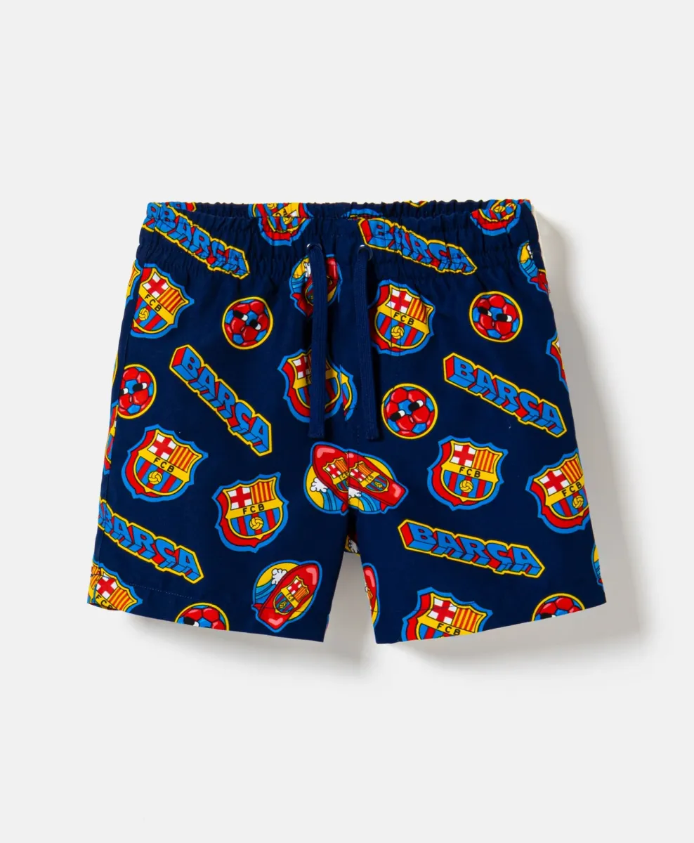 Pantaloncini da bambino FC Barcelona in 100% cotone