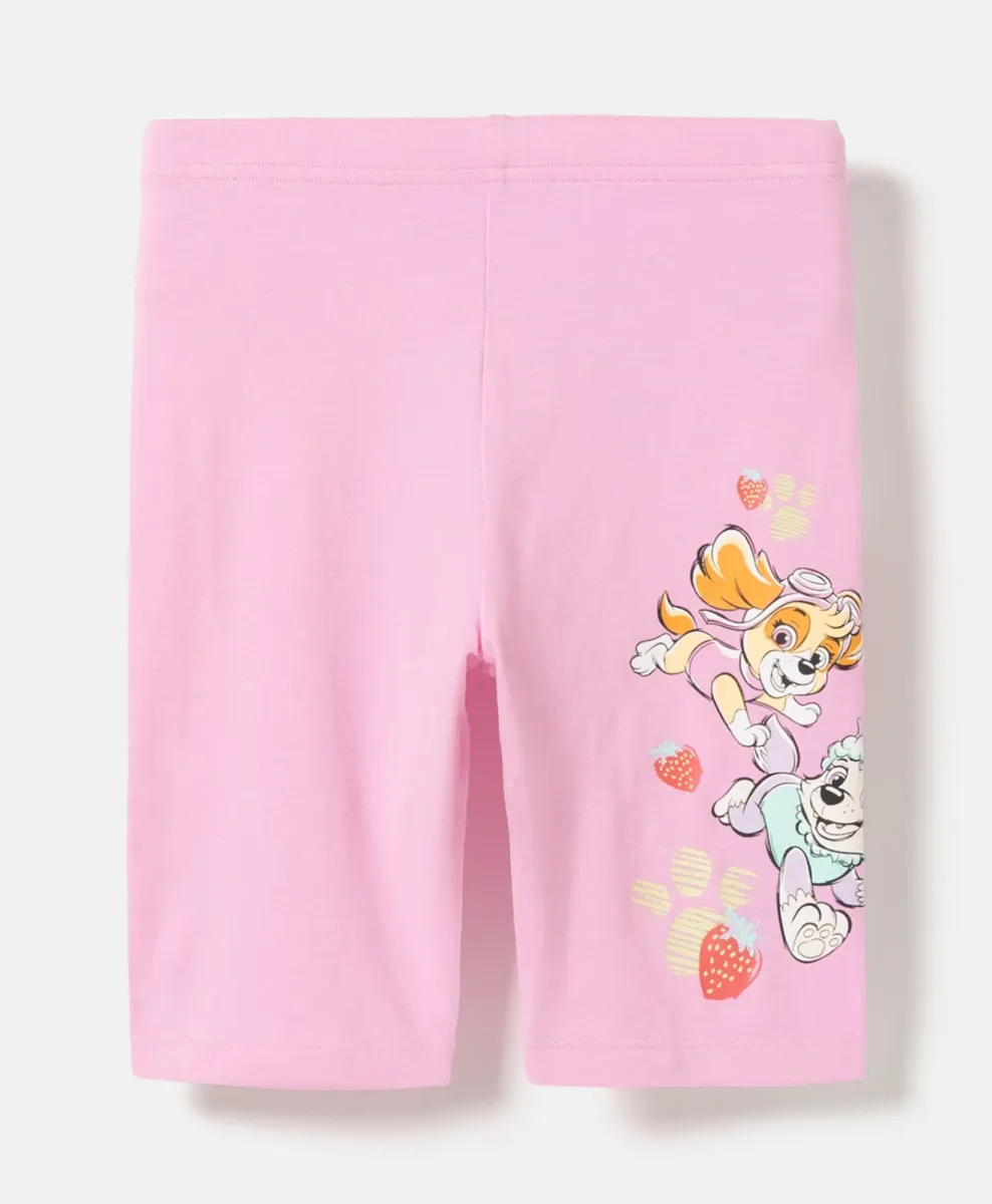 Pantaloncini da ciclista rosa per bambina Paw Patrol