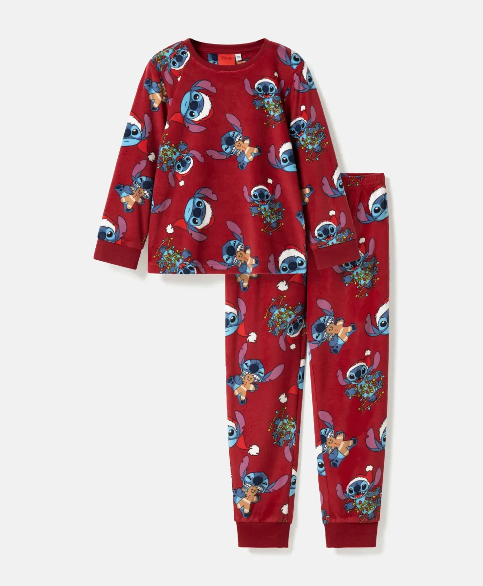 Piżama chłopięca welurowa świąteczna Stitch