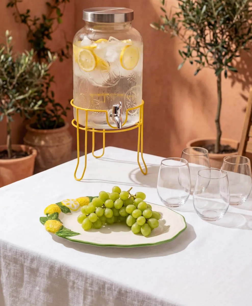 Piatto in ceramica con limoni 32 cm