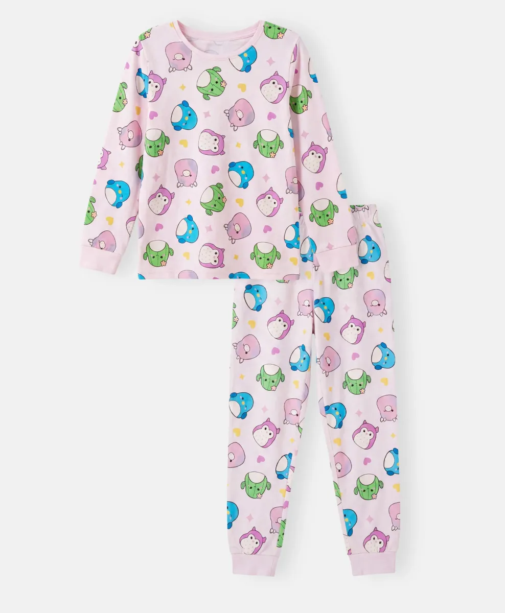 Pigiama da bambina Squishmallows a maniche lunghe in 100% cotone