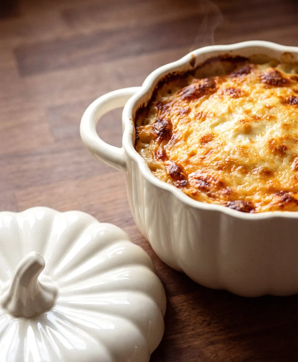 Pirofila a forma di zucca con coperchio