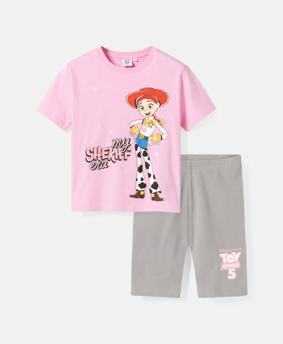 Set da bambina con t-shirt e ciclisti Toy Story