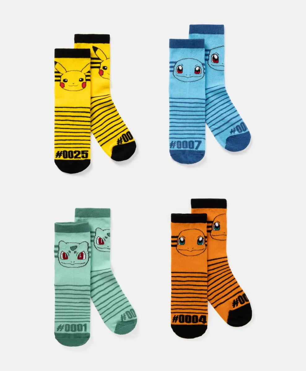 set di 4 paia di calzini da bambino Pokémon