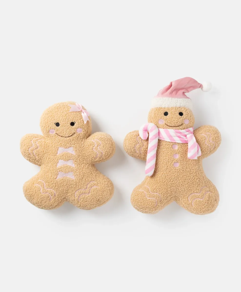 Set di cuscini natalizi a forma di omini di pan di zenzero