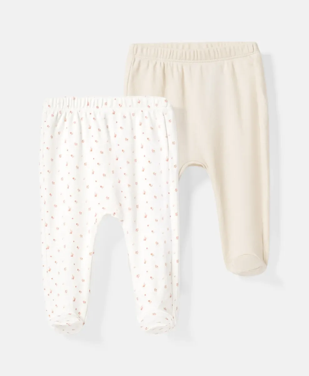 Set leggins con piedini neonati