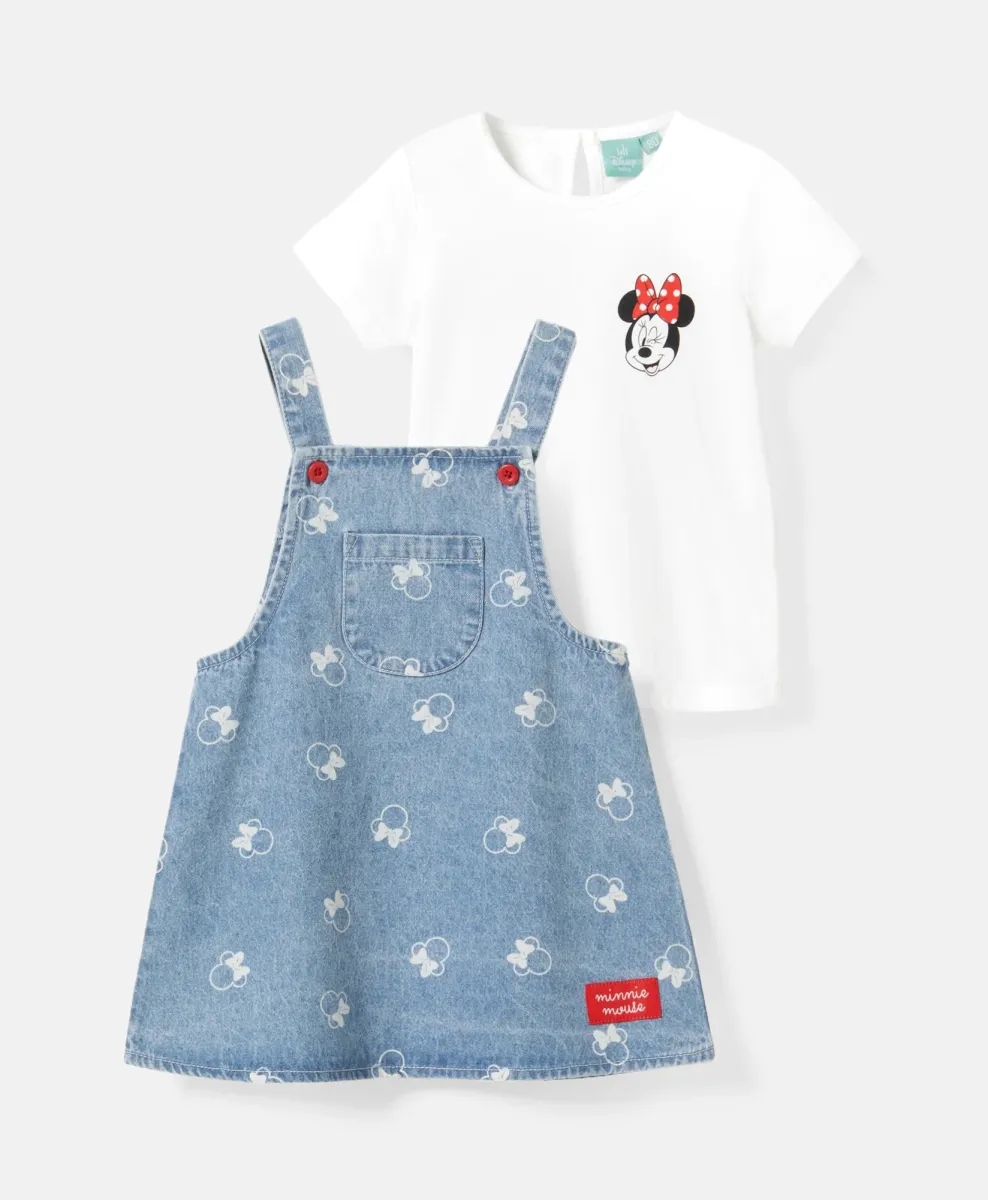 Set neonata t-shirt e abito Minnie 100% cotone