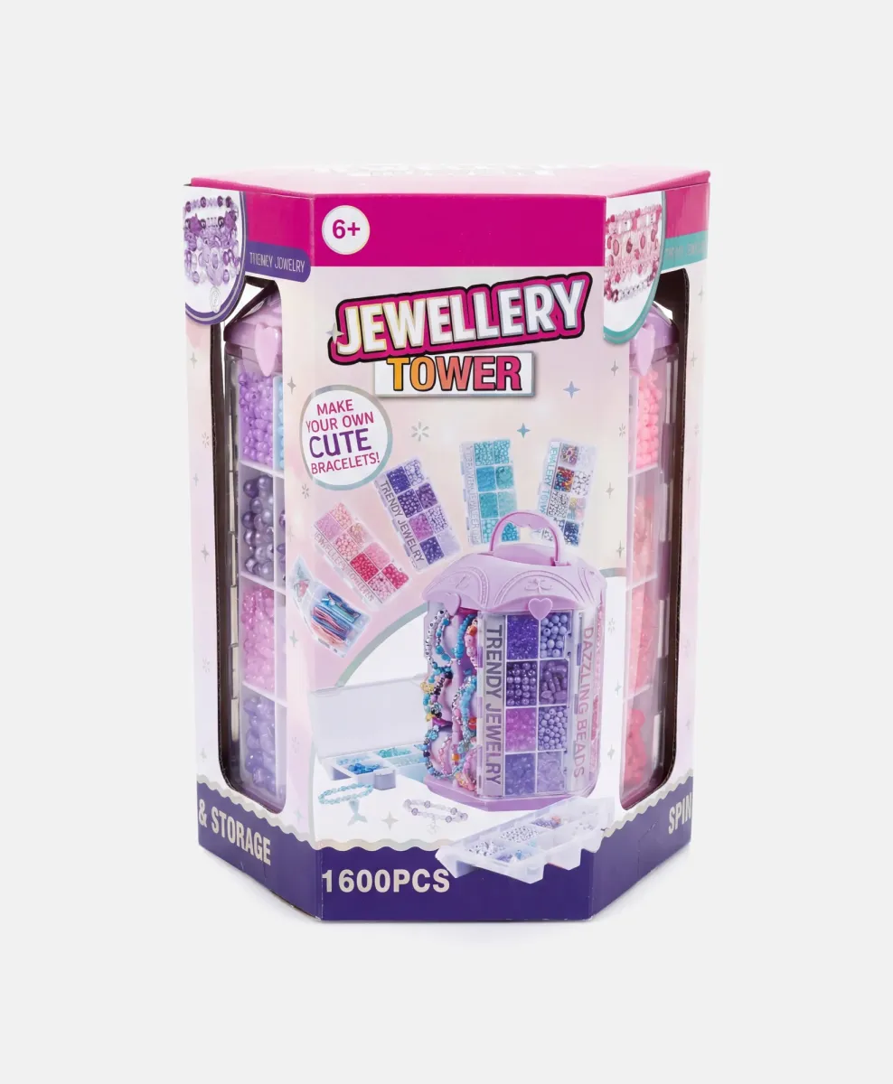 Set per creare braccialetti con perline, 5 cassette, 1600 pezzi