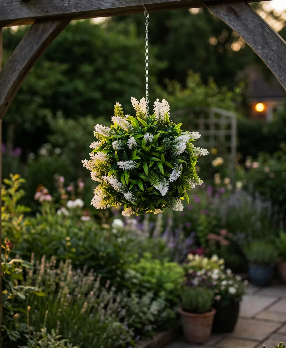 Sfera decorativa di fiori artificiali da appendere
